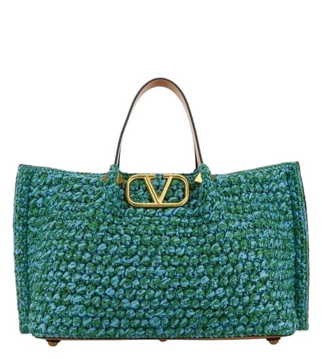 Turquoise Vlogo Tote Bag