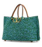 Turquoise Vlogo Tote Bag