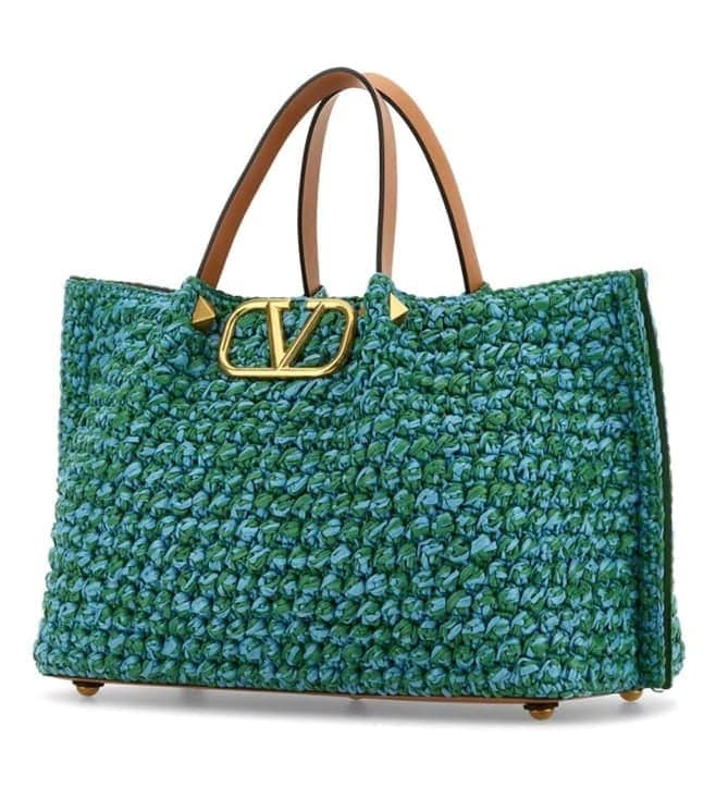 Turquoise Vlogo Tote Bag
