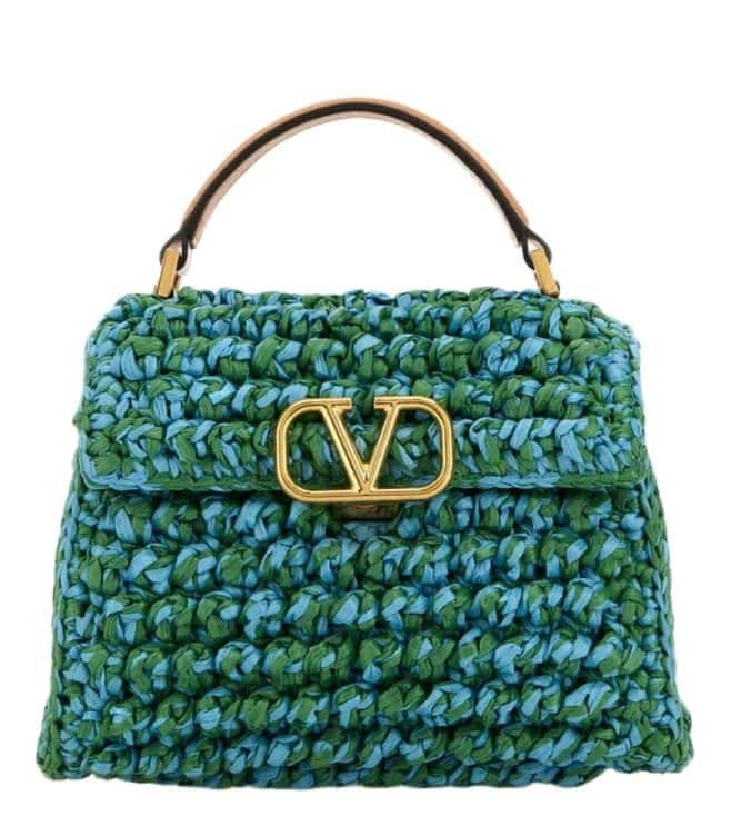 Green V Logo Satchel