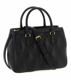 Black Quilted 67 Satchel