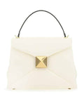 White Rockstud Leather Satchel