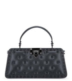 Black Rockstud Studded Leather Cross Body Bag