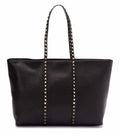 Black Rockstud Studded Leather Tote