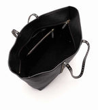 Black Rockstud Studded Leather Tote