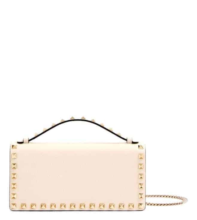 Light Ivory Rockstud Crossbody Bag