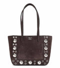 Brown Eyelet Detailing Tote