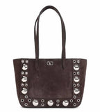 Brown Eyelet Detailing Tote