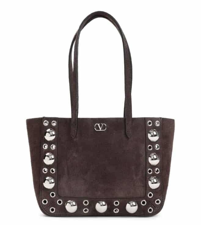 Brown Eyelet Detailing Tote