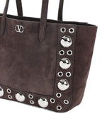 Brown Eyelet Detailing Tote