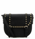 Black Rockstud Studded Leather Cross Body Bag