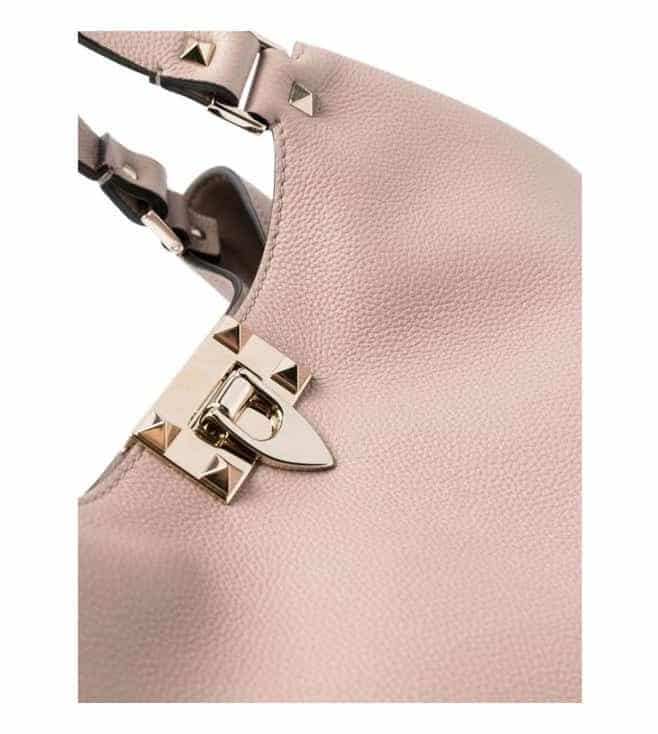 Pink Rockstud Small Leather Tote