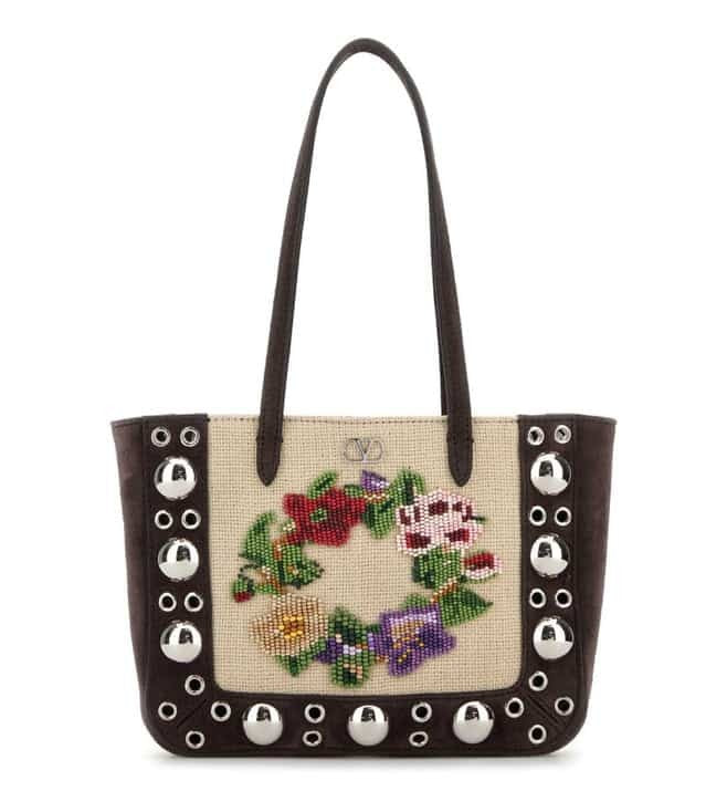 Brown Nellcote Embroidered Tote