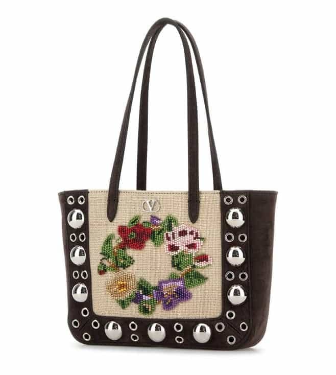 Brown Nellcote Embroidered Tote