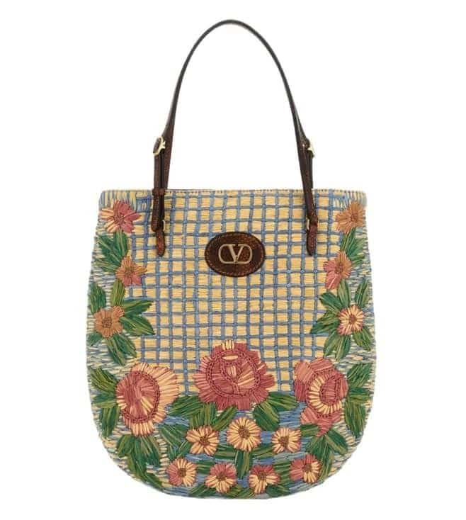 Beige Embroidered Shoulder Bag