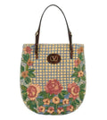 Beige Embroidered Shoulder Bag