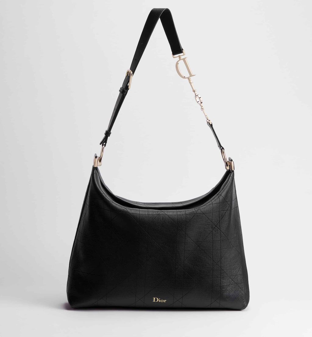 Black Flat Cannage Calfskin