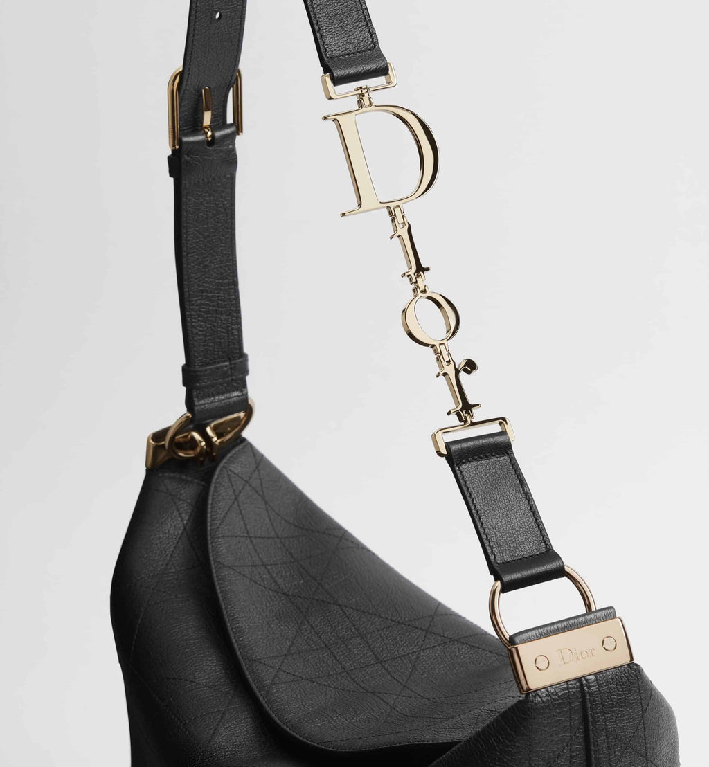 Black Flat Cannage Calfskin