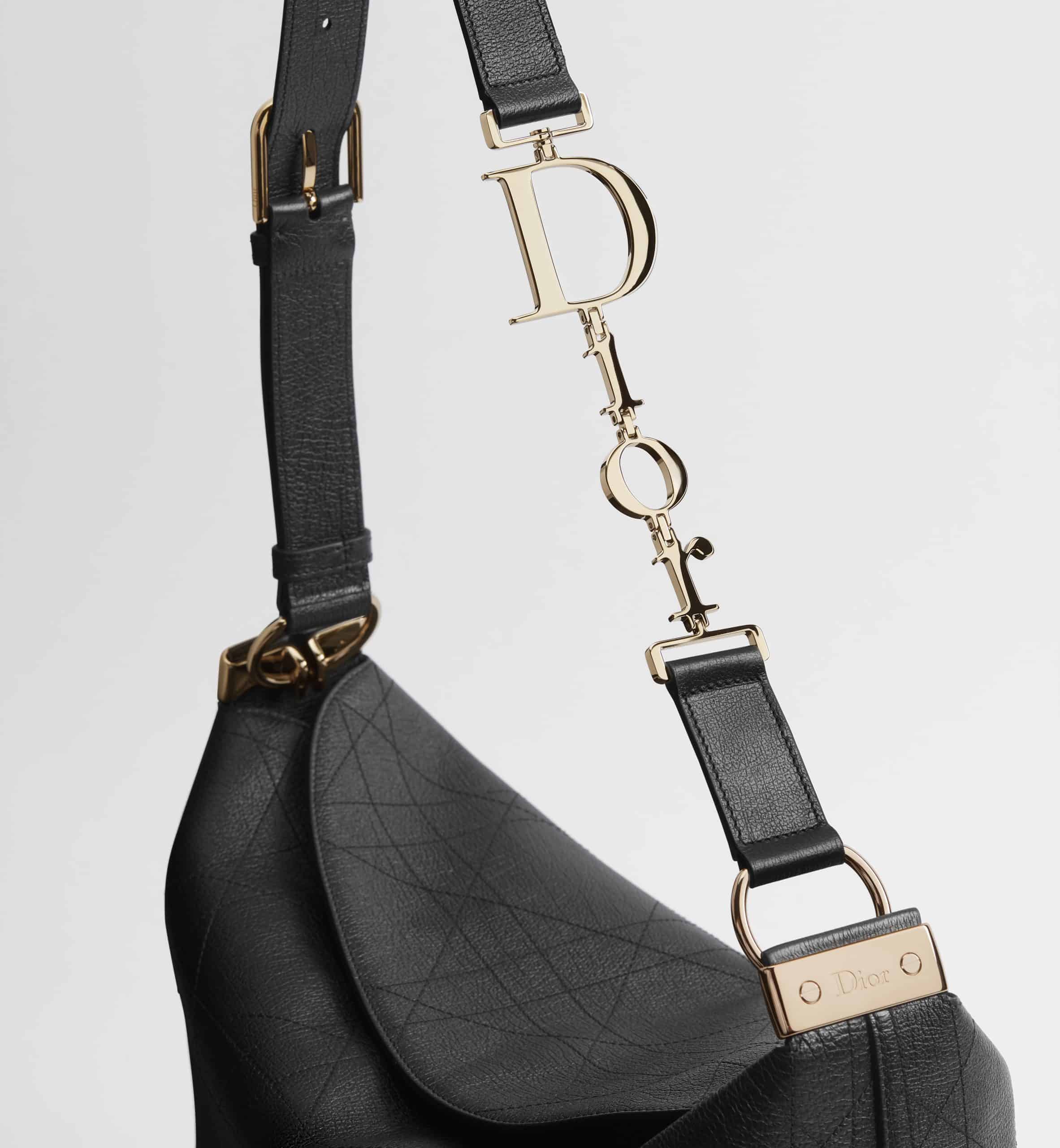 Black Flat Cannage Calfskin