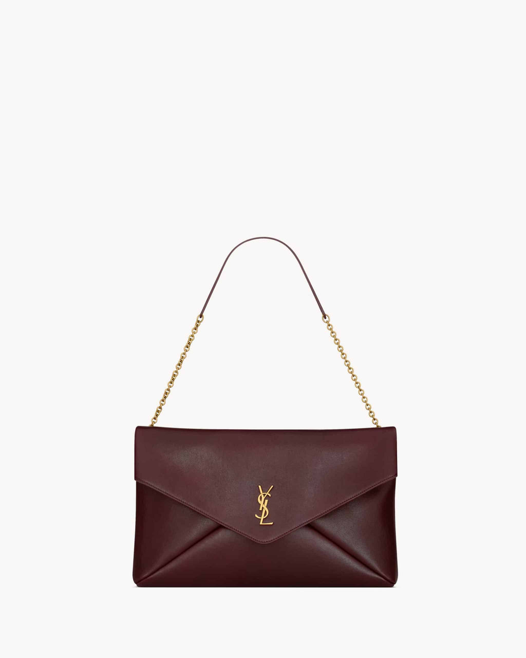 CASSANDRE LARGE POUCH ON CHAIN IN SHINY LEATHER