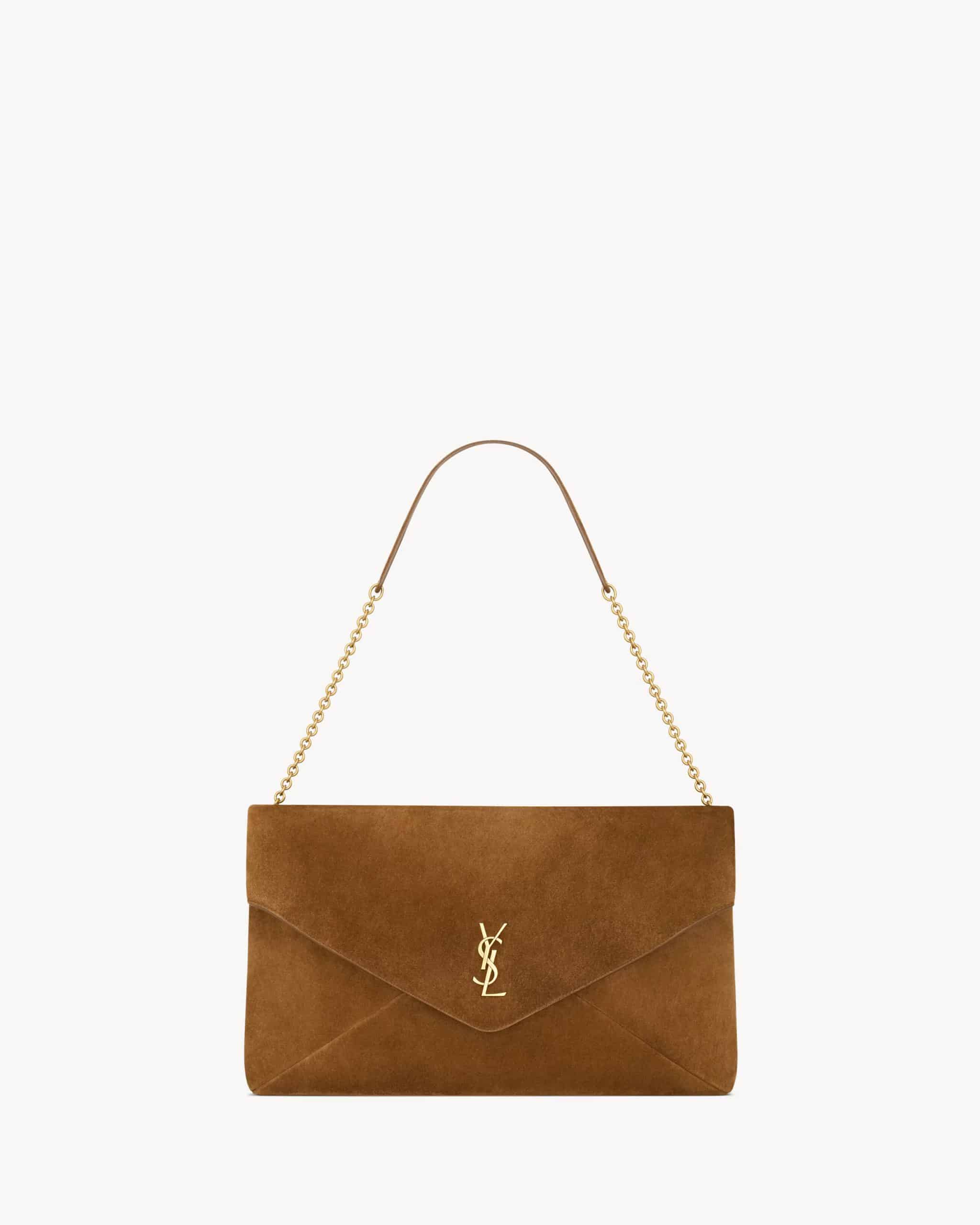 CASSANDRE LARGE POUCH ON CHAIN IN SUEDE