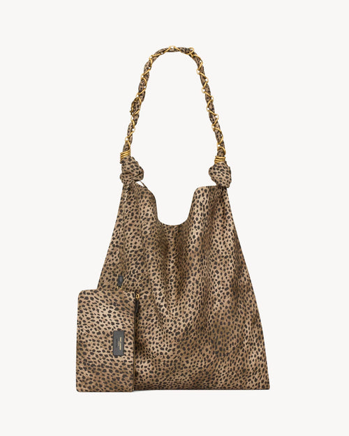 AMALIA IN SATIN BLACK AND BROWN