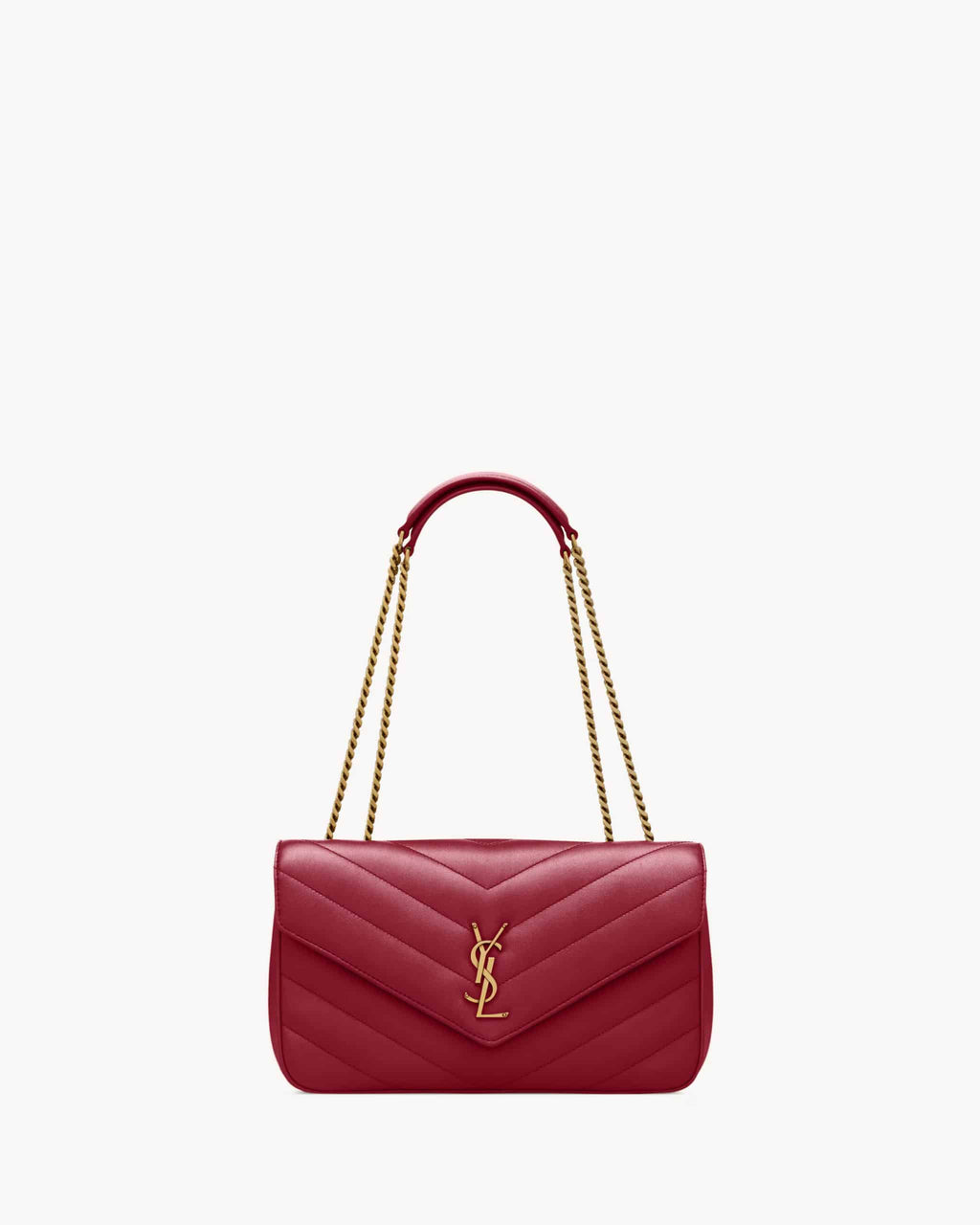 LOULOU MEDIUM IN MATELASSÉ LAMBSKIN DEEPLY RED