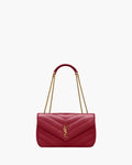 LOULOU MEDIUM IN MATELASSÉ LAMBSKIN DEEPLY RED