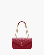 LOULOU MEDIUM IN MATELASSÉ LAMBSKIN DEEPLY RED