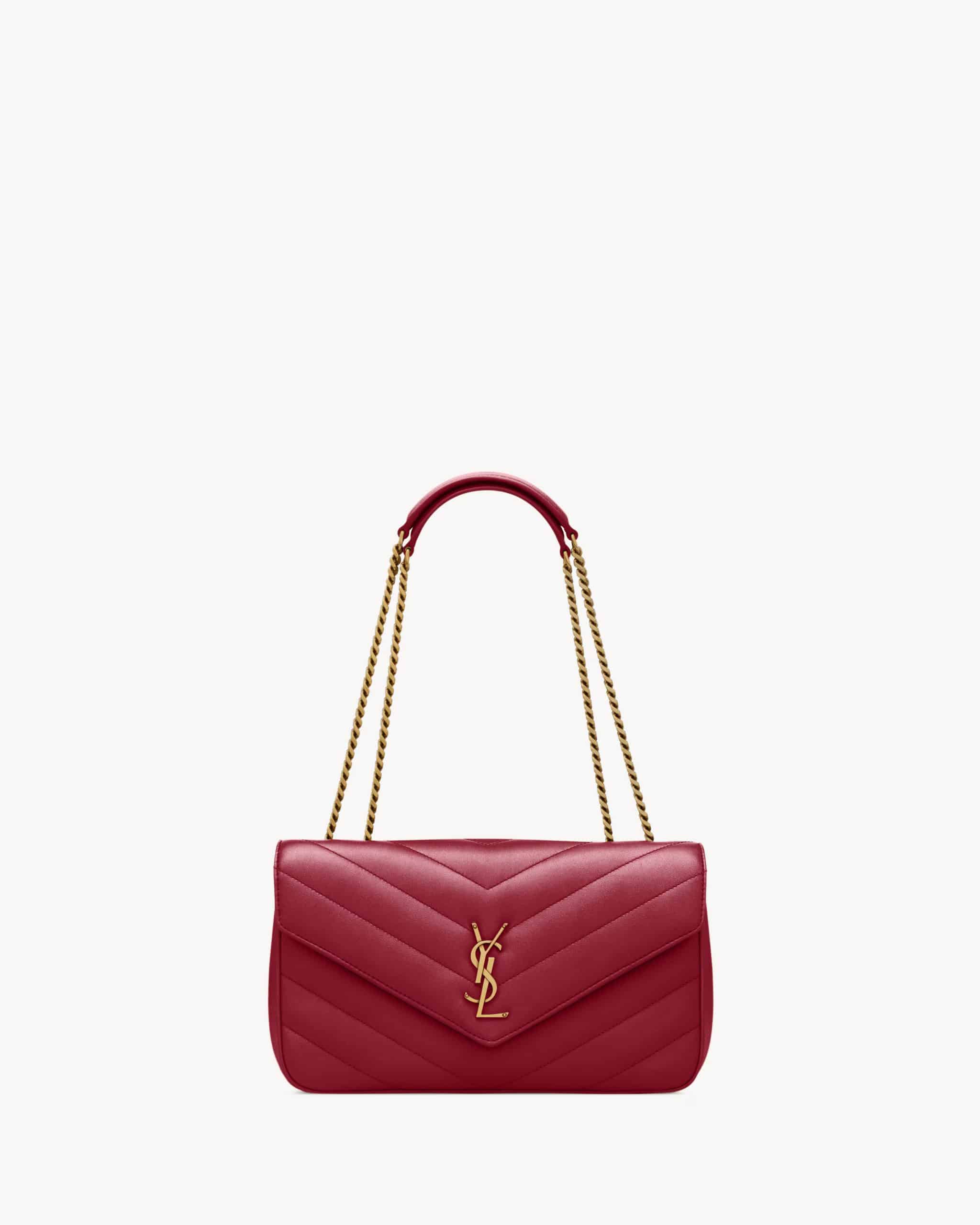 LOULOU MEDIUM IN MATELASSÉ LAMBSKIN DEEPLY RED