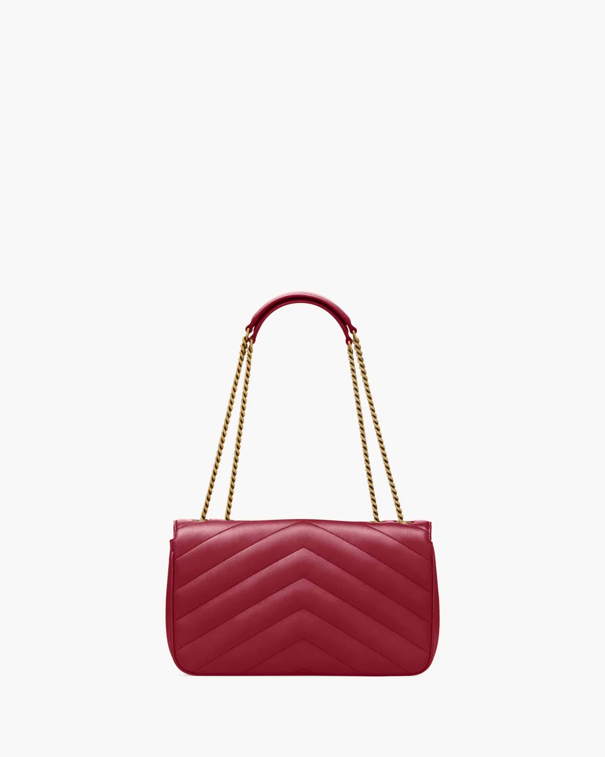 LOULOU MEDIUM IN MATELASSÉ LAMBSKIN DEEPLY RED