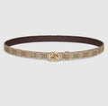 Thin belt with Interlocking G buckle