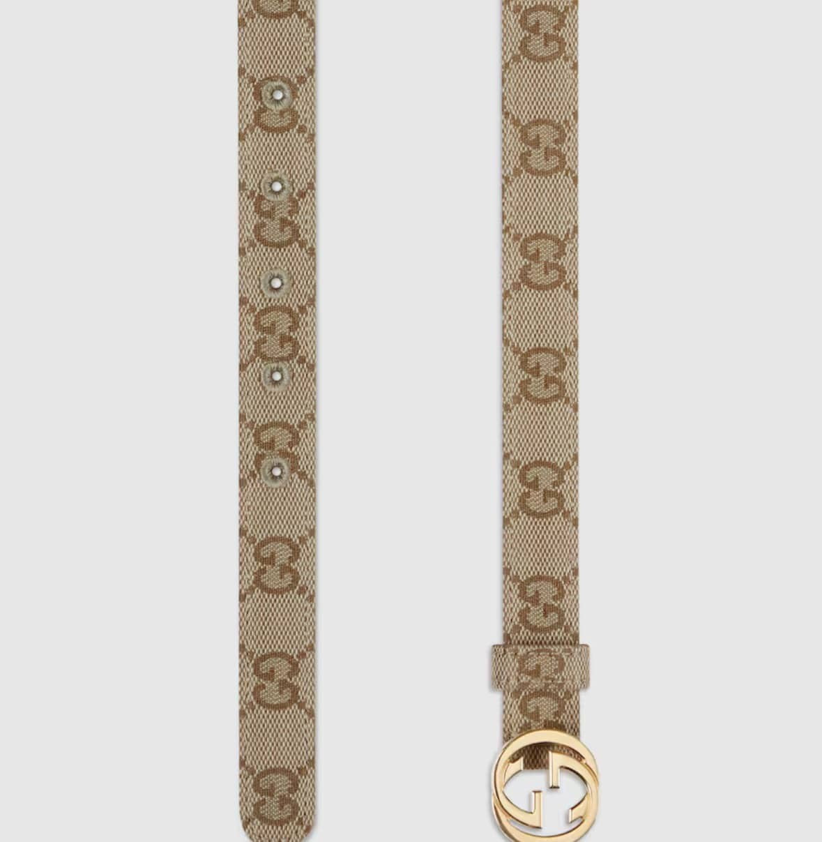 Thin belt with Interlocking G buckle