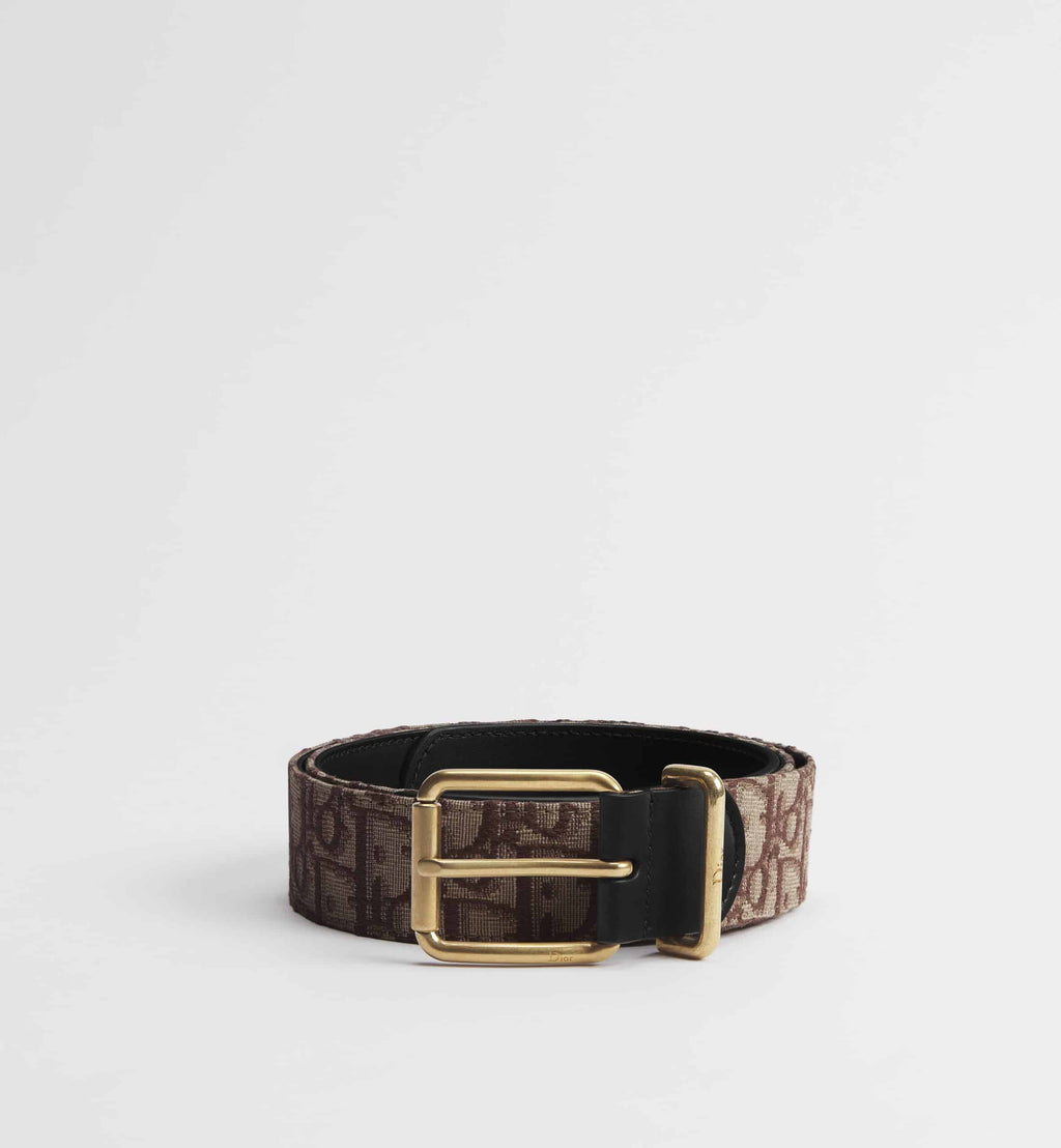 Brown Dior Oblique Jacquard and Black Smooth Calfskin, 35 MM