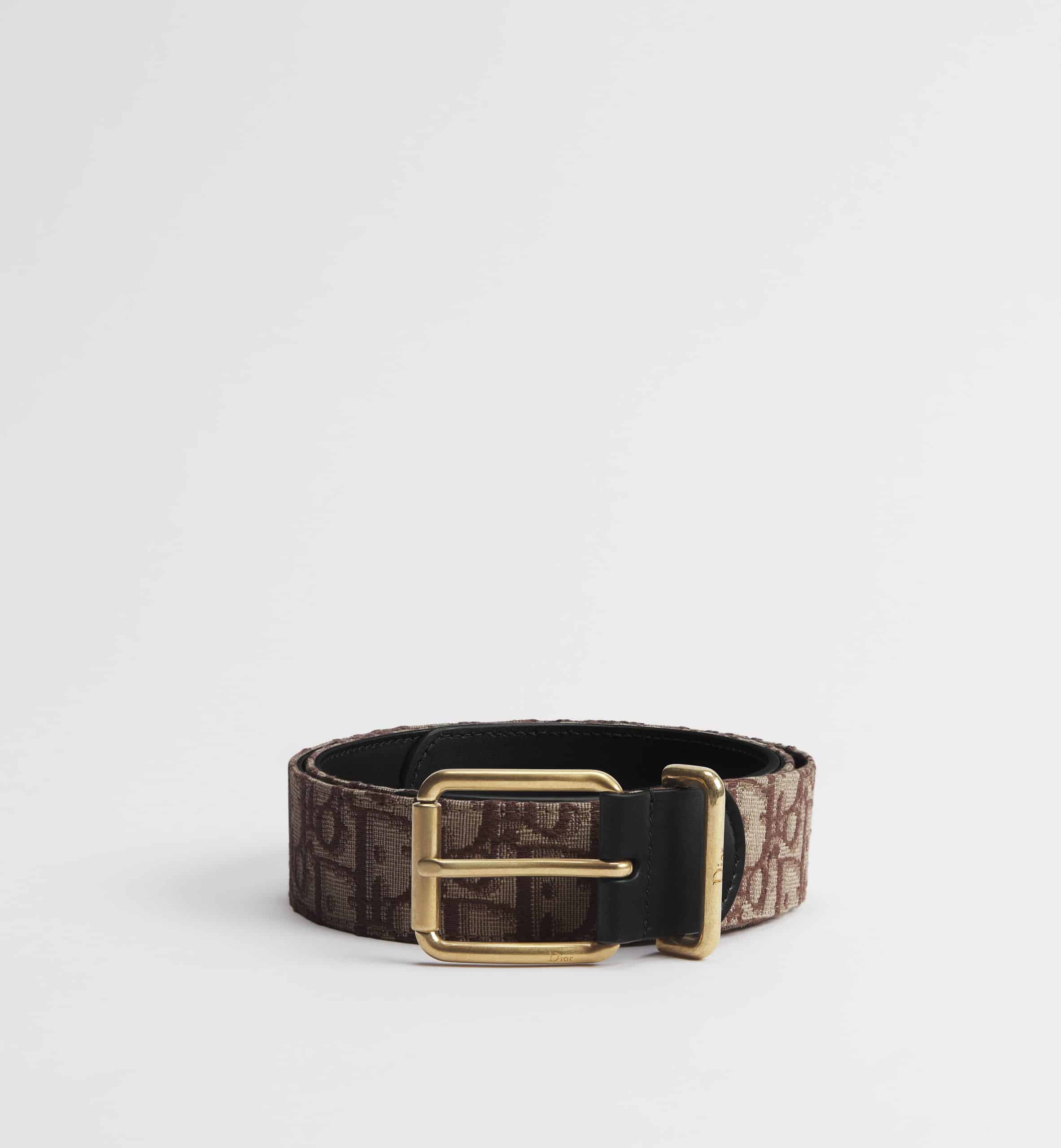 Brown Dior Oblique Jacquard and Black Smooth Calfskin, 35 MM