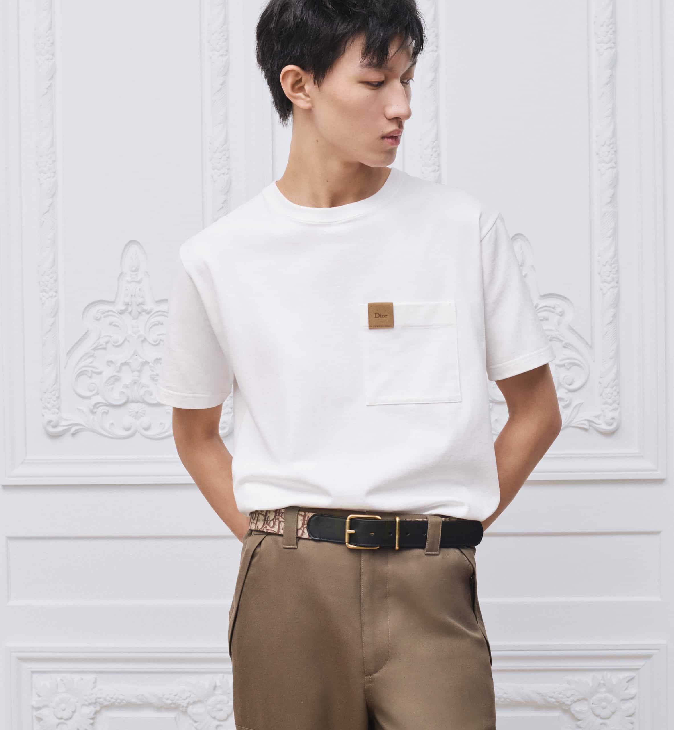 Brown Dior Oblique Jacquard and Black Smooth Calfskin, 35 MM