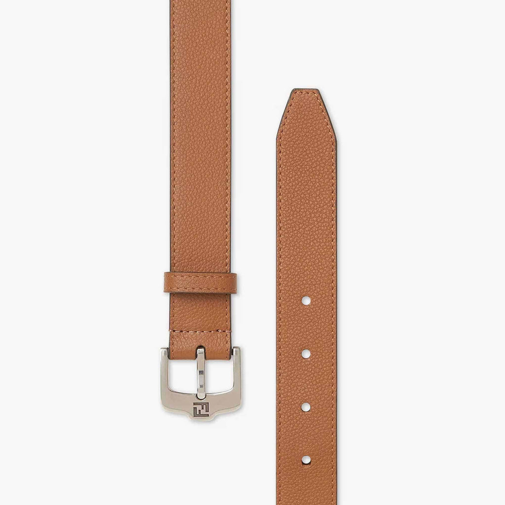 Natural-coloured leather belt