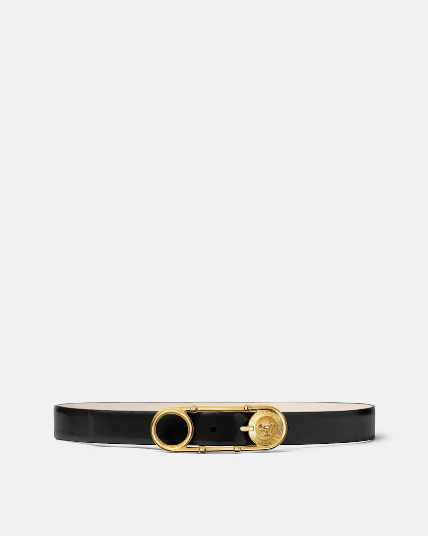 Safety Pin Leather Belt