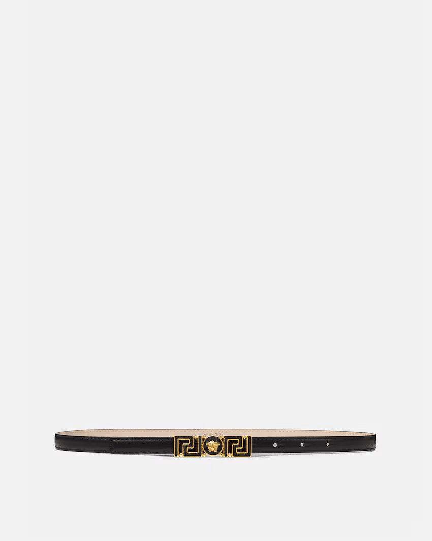 Greca Goddess Leather Belt 1.5 cm