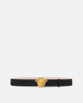 La Medusa Embellished Leather Belt 4 cm