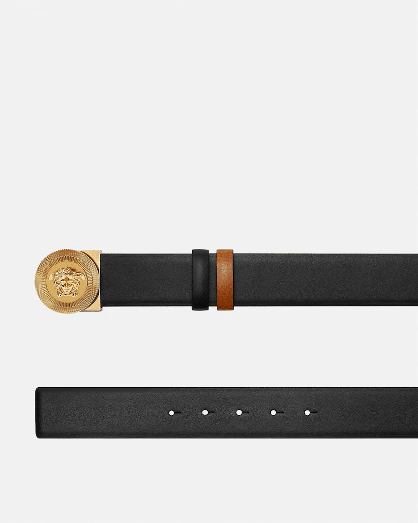 Medusa Biggie Reversible Leather Belt 4 cm