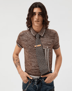 Mouliné Jacquard Knit Polo