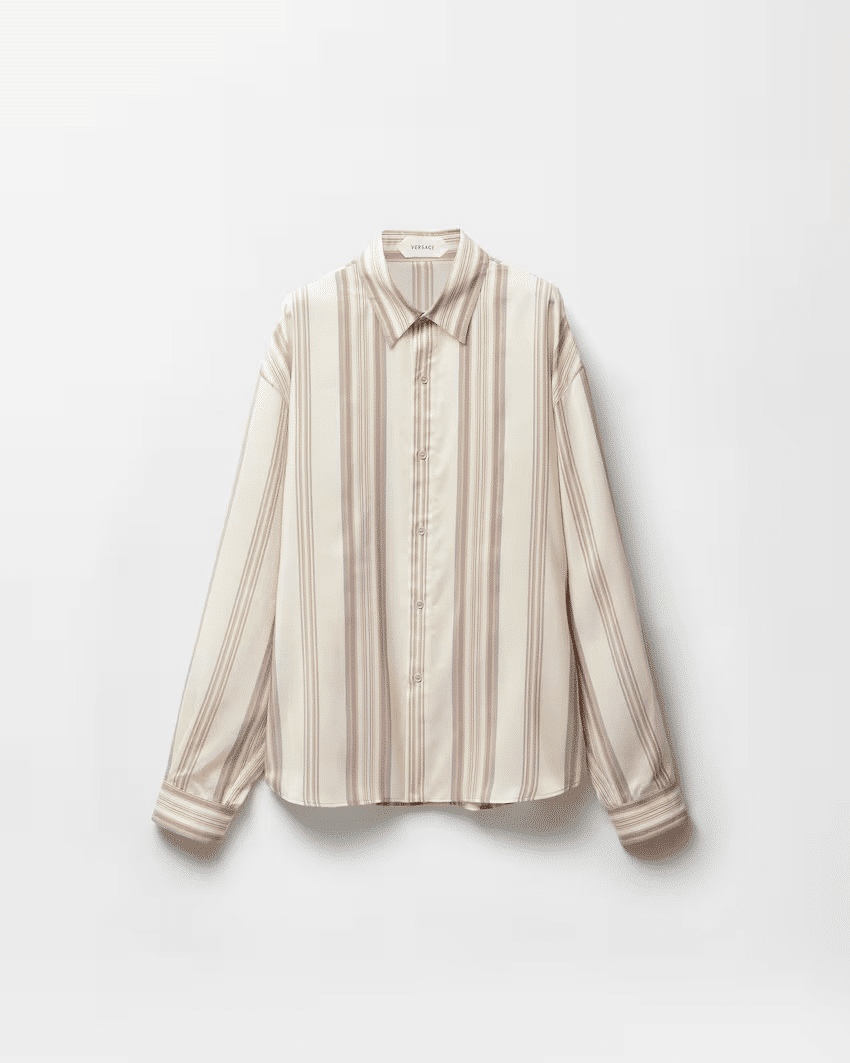 Striped Silk Loose Shirt
