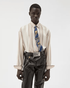Striped Silk Loose Shirt