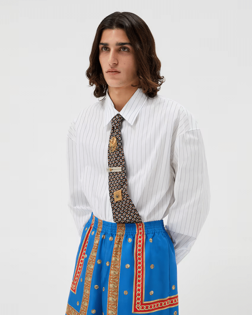 Striped Cotton-Poplin Loose Shirt