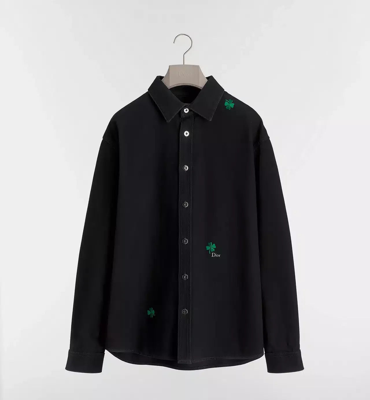 Overshirt with Dior Clover Embroidery