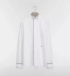 Shirt with Piping and Dior Embroidery