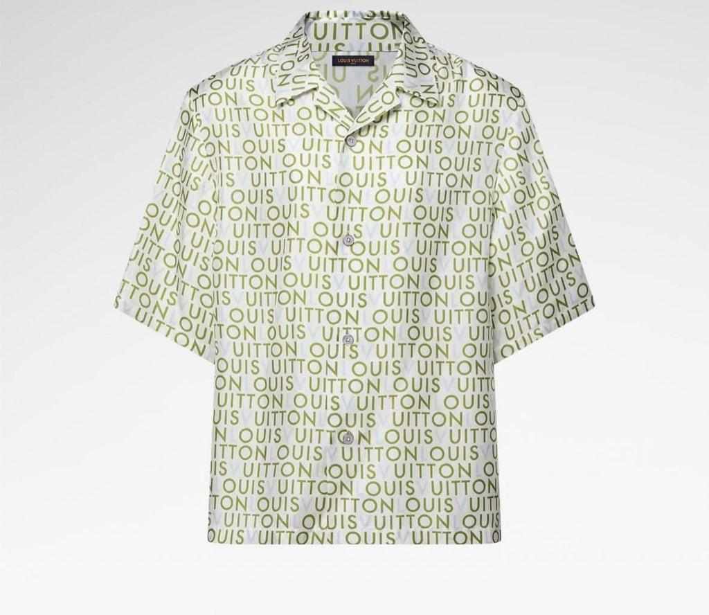 Short-Sleeved Printed Silk Shirt