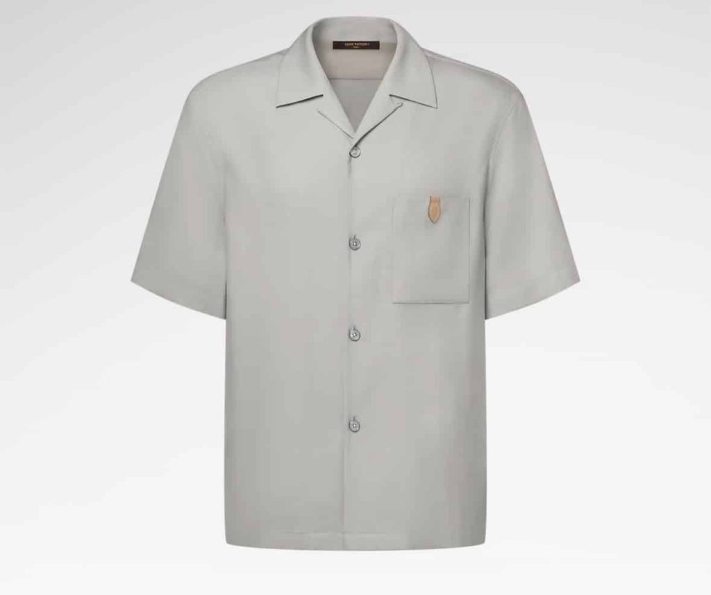 Short-Sleeved Silk, Cotton And Cashmere-Blend Open Collar Shirt