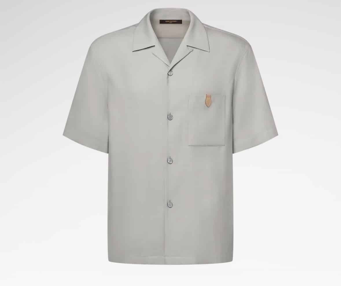 Short-Sleeved Silk, Cotton And Cashmere-Blend Open Collar Shirt